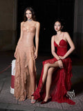 Michal Red Sequin Maxi Dress [RRFFYCGY]
