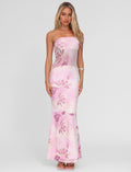 Good Girl Things Mileena Floral Mesh Maxi Dress