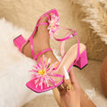 Monserrat Rose Floral Block Heels [I141ARYN]