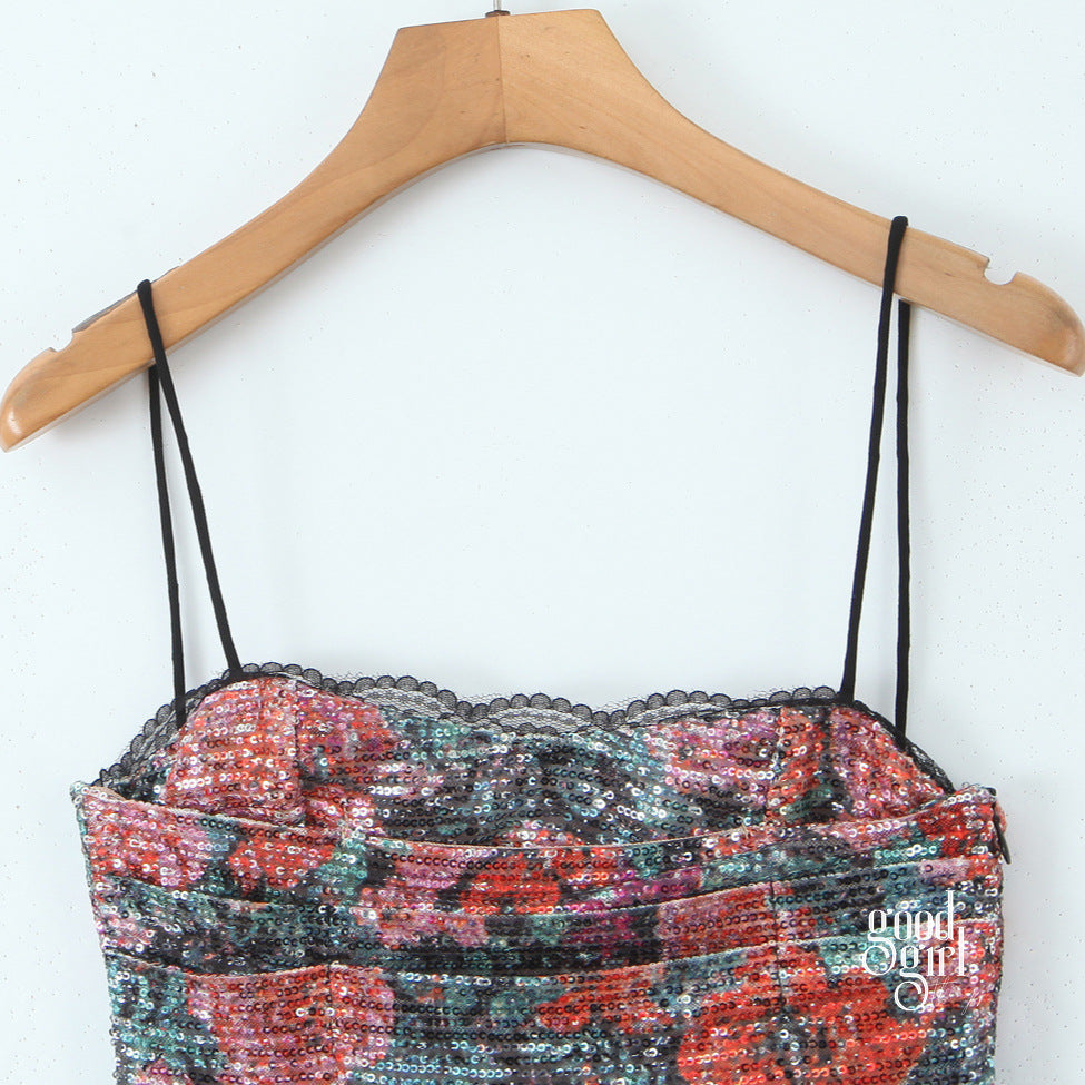 Monserrat Sequin Strap Mini Dress [N8B3IRL8]