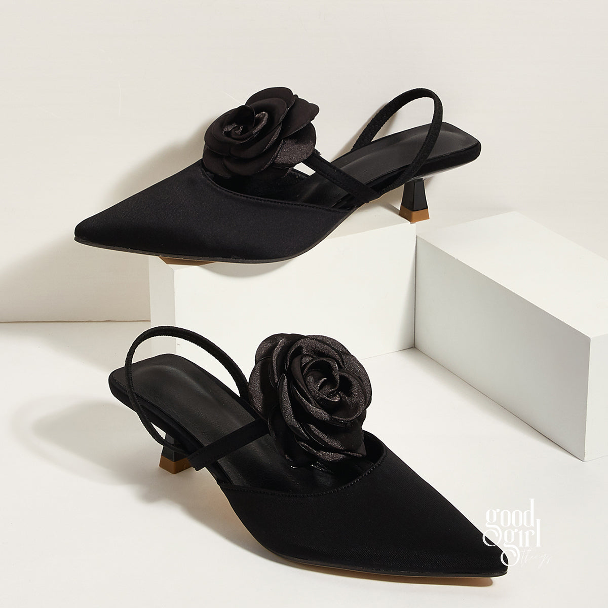 Navia Satin Stiletto Mules [6TB0WBGH]