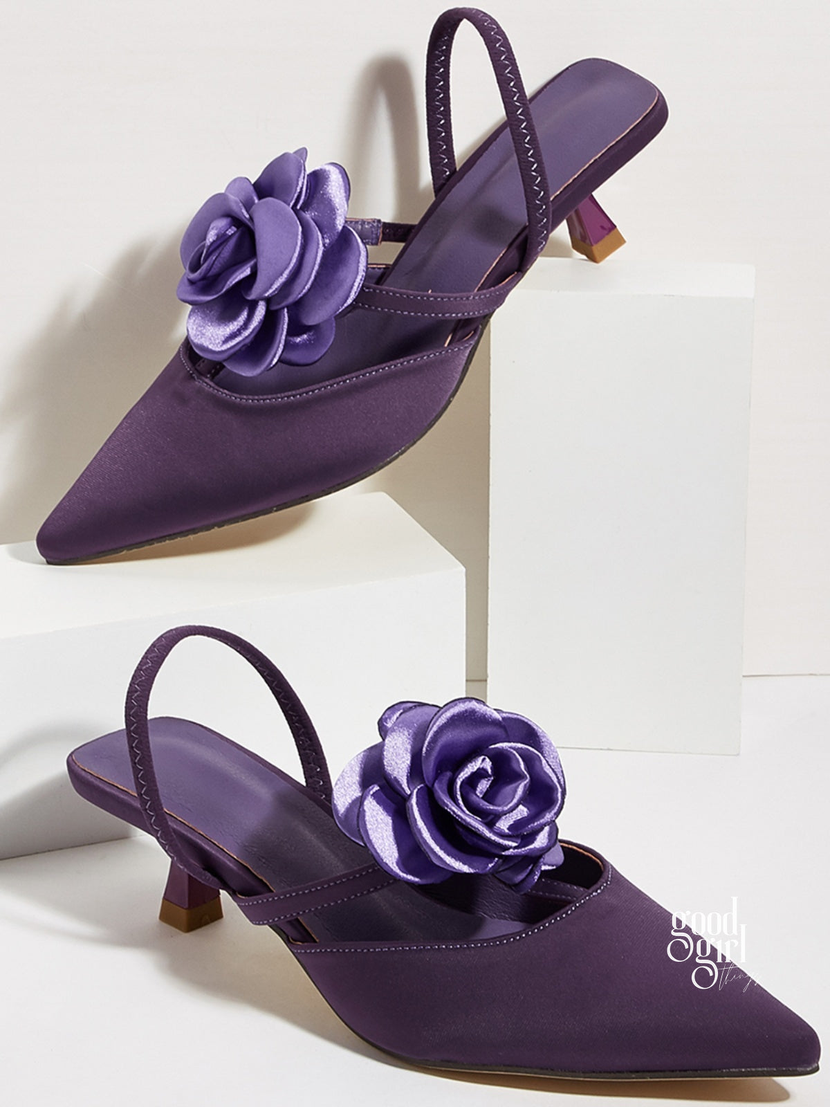 Navia Satin Stiletto Mules [SI54NRB0]