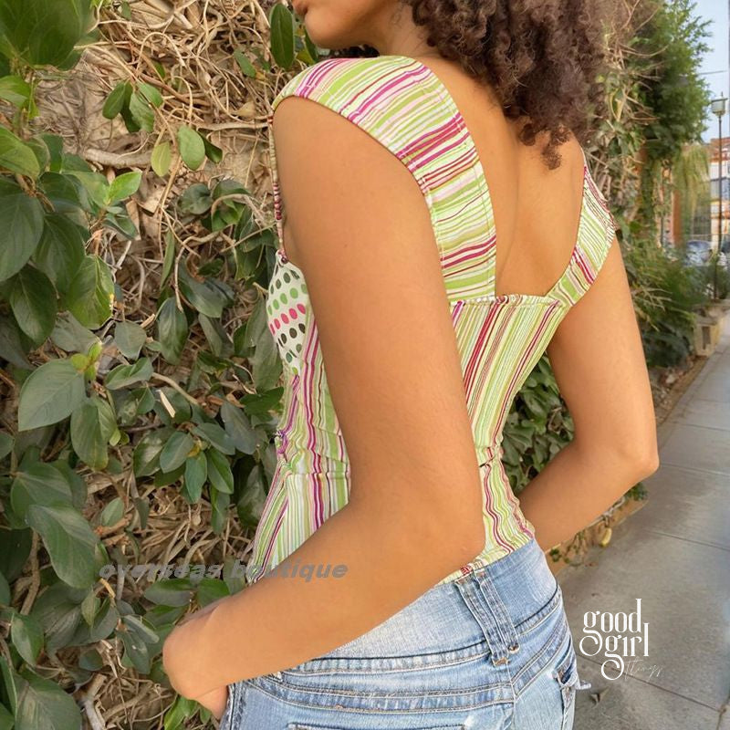 Nayah Striped Crop Top [7HAF1SLA]