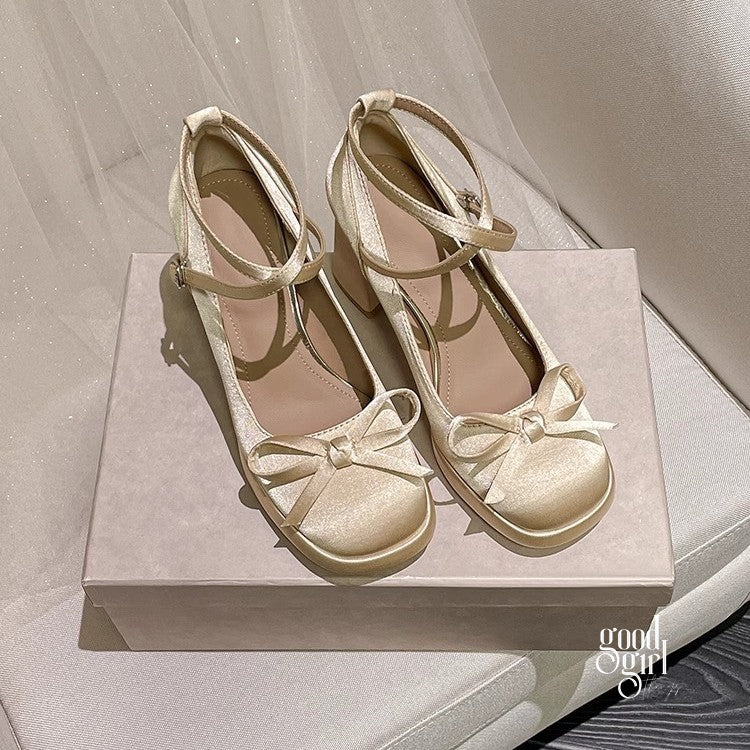 Paislynn Satin Bow Heels [0W57VIJX]