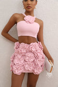 Prisha Floral Halter Skirt Set [N6ROAALB]