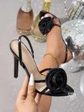 Raeghan Rose Satin Stiletto Sandals [8SO3AHMW]