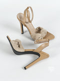 Reyna Knotted Apricot Stiletto Sandals [T6FQKBVQ]