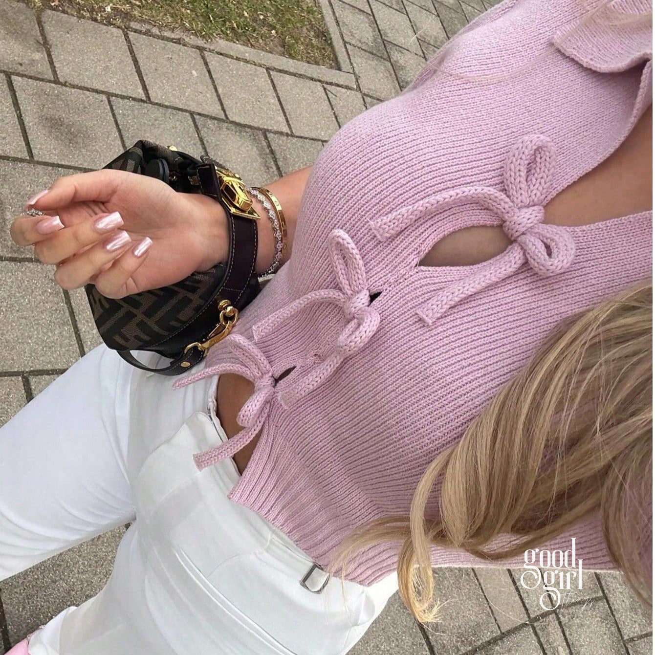 Rhys Bow-Front Knit Cardigan [Y2U4MDSU]