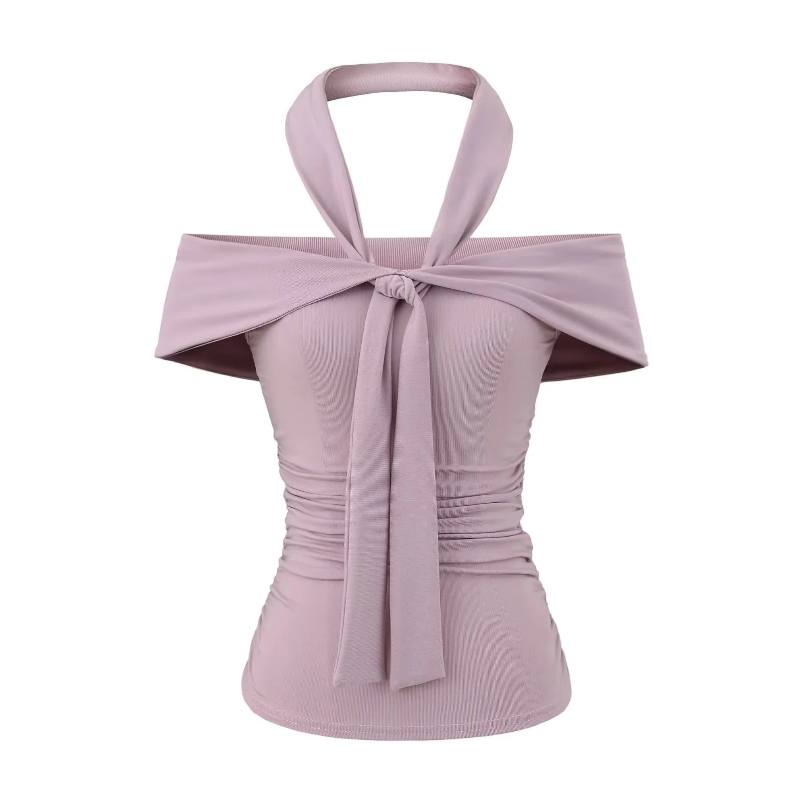 Richelle Asymmetric Halter Top [O3PKR0TM]