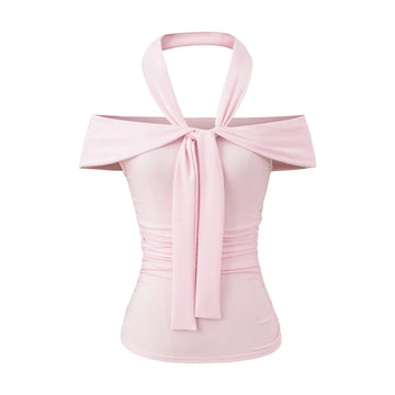 Richelle Asymmetric Halter Top [QPTE41WI]