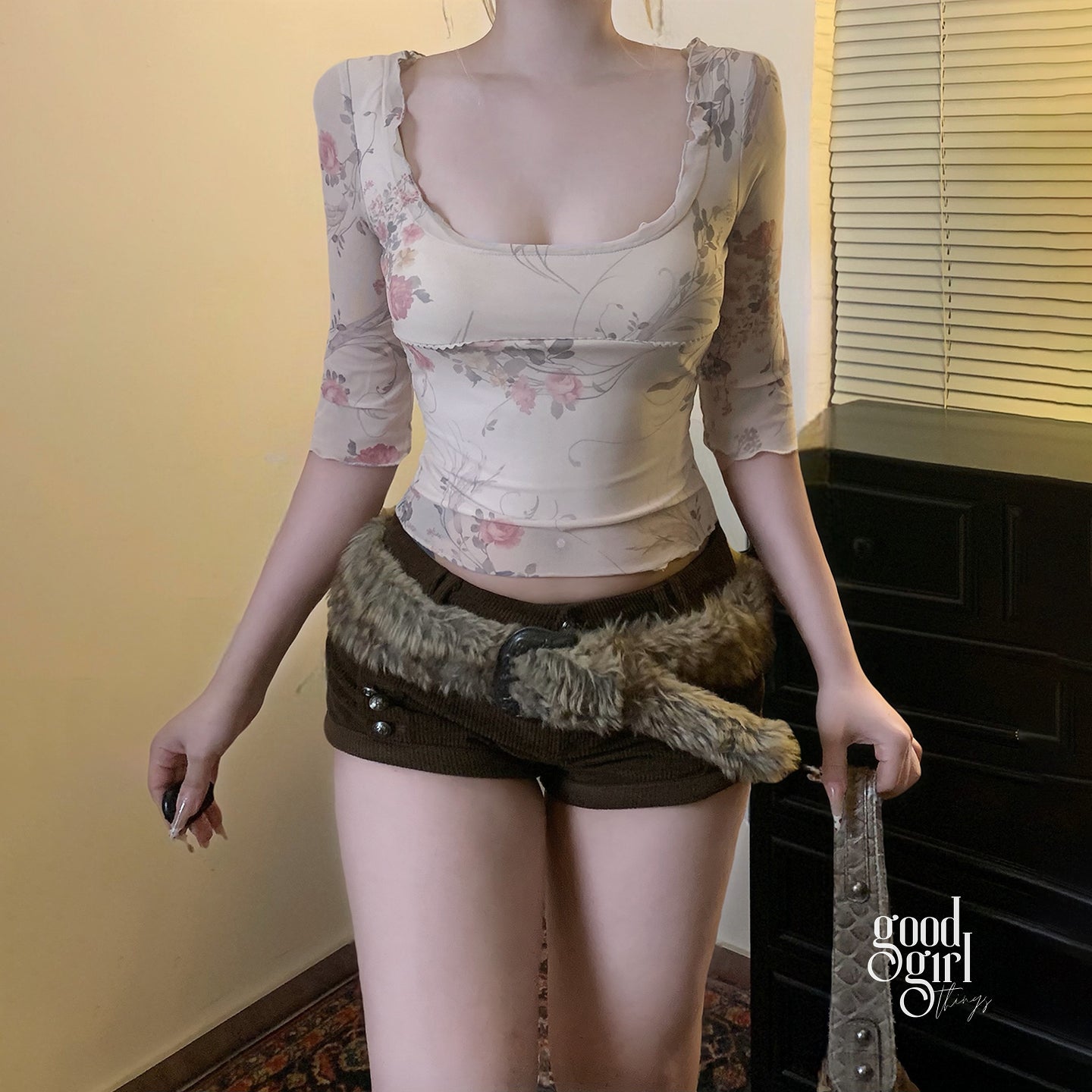Riya Monet's Garden Mesh Top [HFZX1UWX]