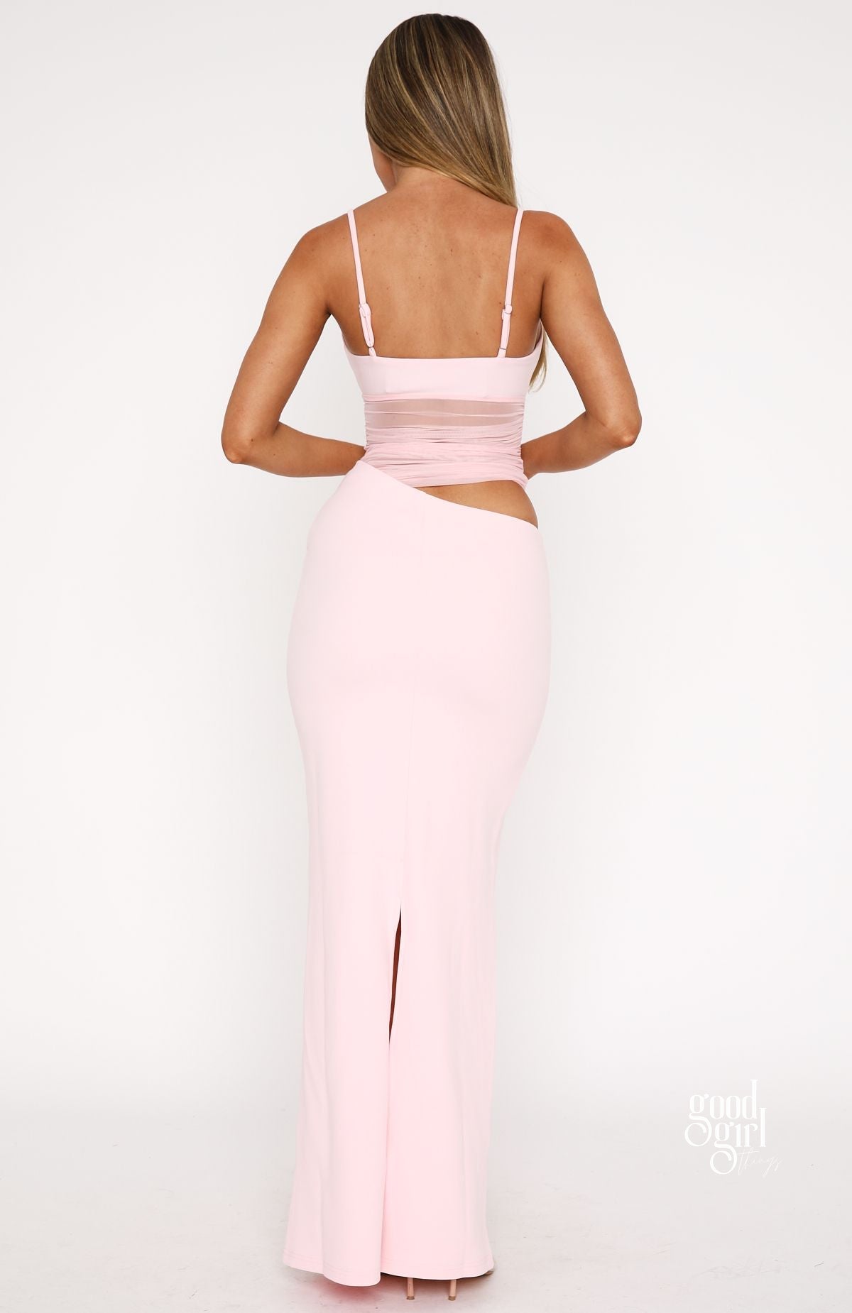 Good Girl Things Rosalee Mesh Cut-Out Maxi Dress