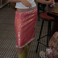 Rya Pink Sequin Midi Skirt [7BKJNGIB]