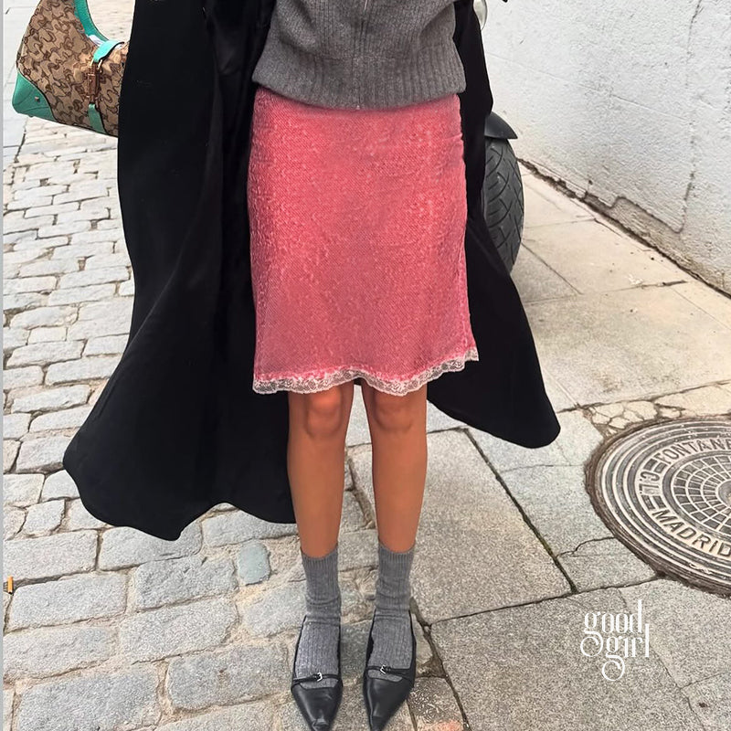 Rya Pink Sequin Midi Skirt [4F9IHWWI]