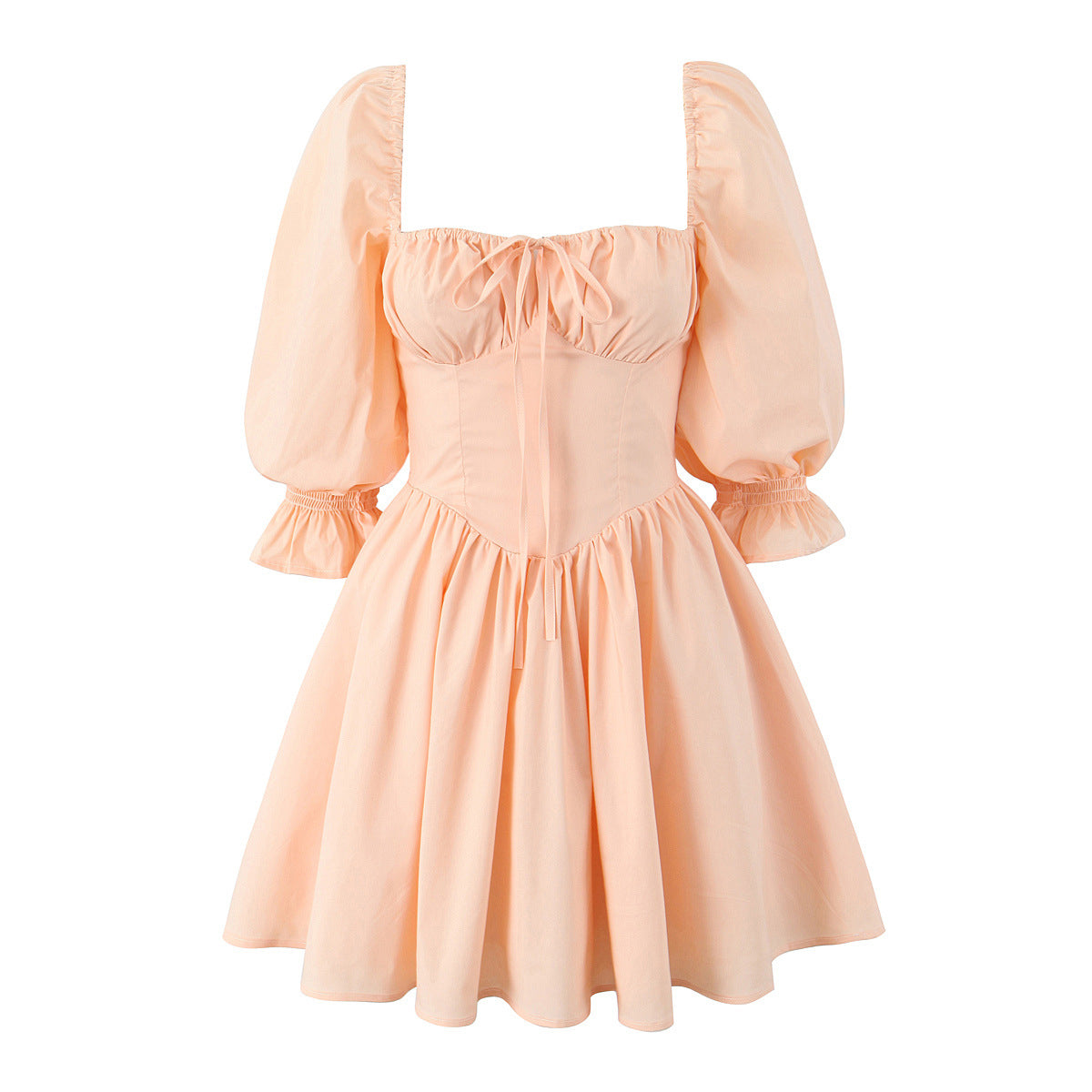 Ryver Square Neck Puff Sleeve Mini Dress [173Y5TP4]