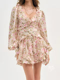 Saida Floral Ruffle Mini Dress [HFR809SE]