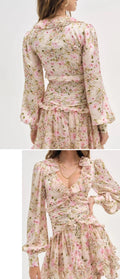 Saida Floral Ruffle Mini Dress [VG2O7S72]