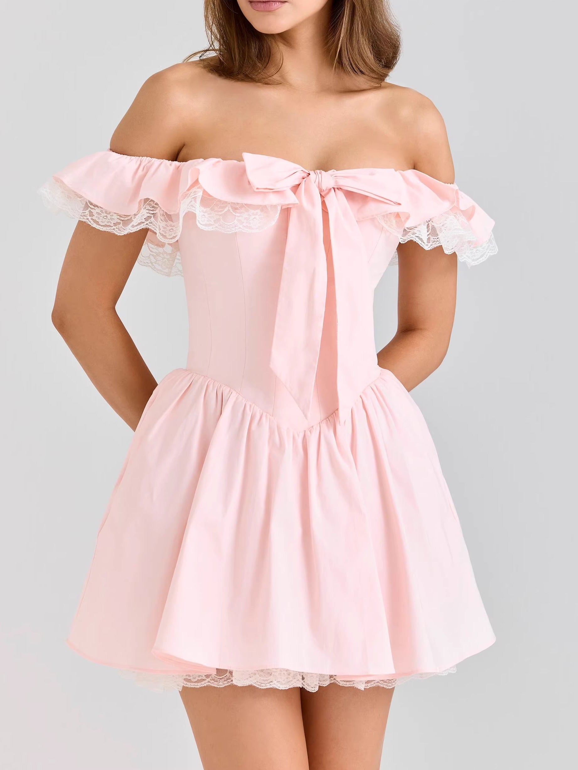 Samiyah Off Shoulder Ruffle Dress [HBKIL91C]