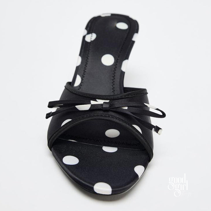 Satin Bow Pointed Toe Mules [VMFUN3ZV]