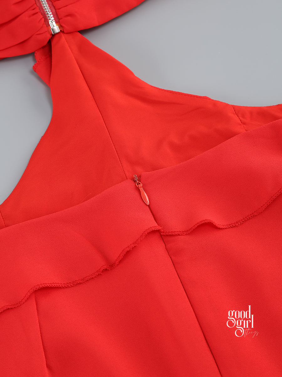 Shae Halter Cutout Midi Dress [09S240YC]