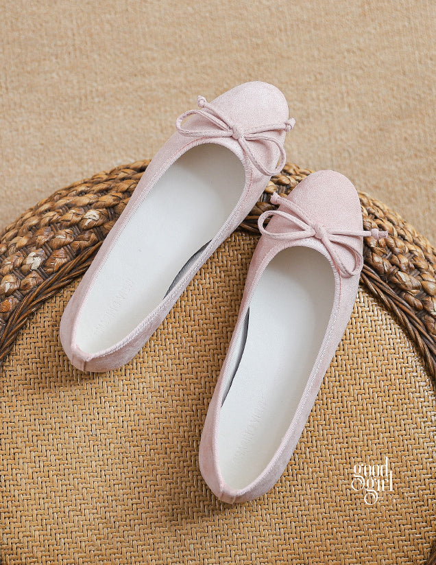 Siena Bow Velvet Ballet Flats [R7C3B4VW]