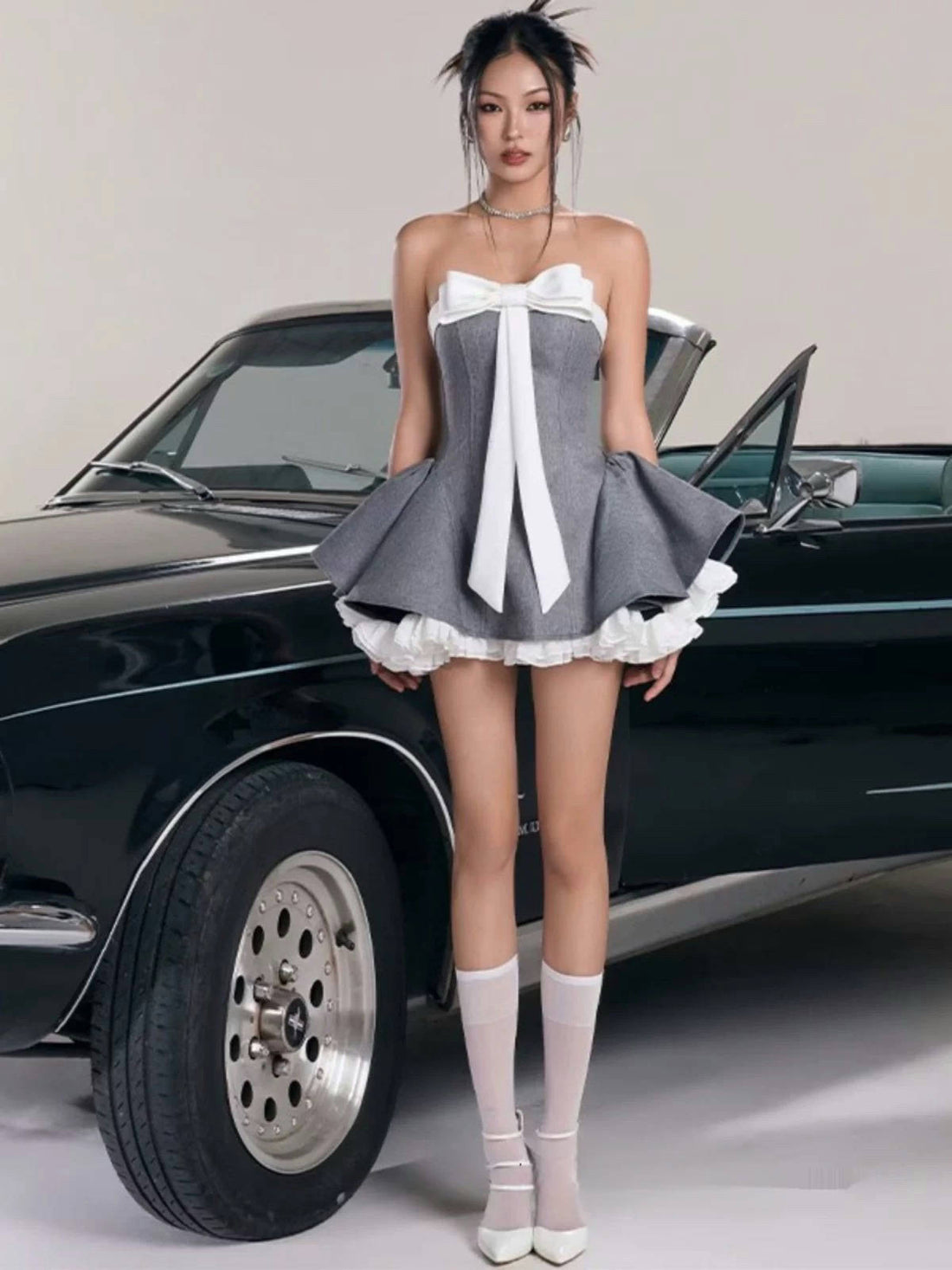 Strapless Bow Mini Dress [XITSP9NP]