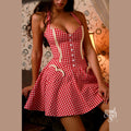 Svea Halter Plaid Mini Dress [RHO7HUBW]
