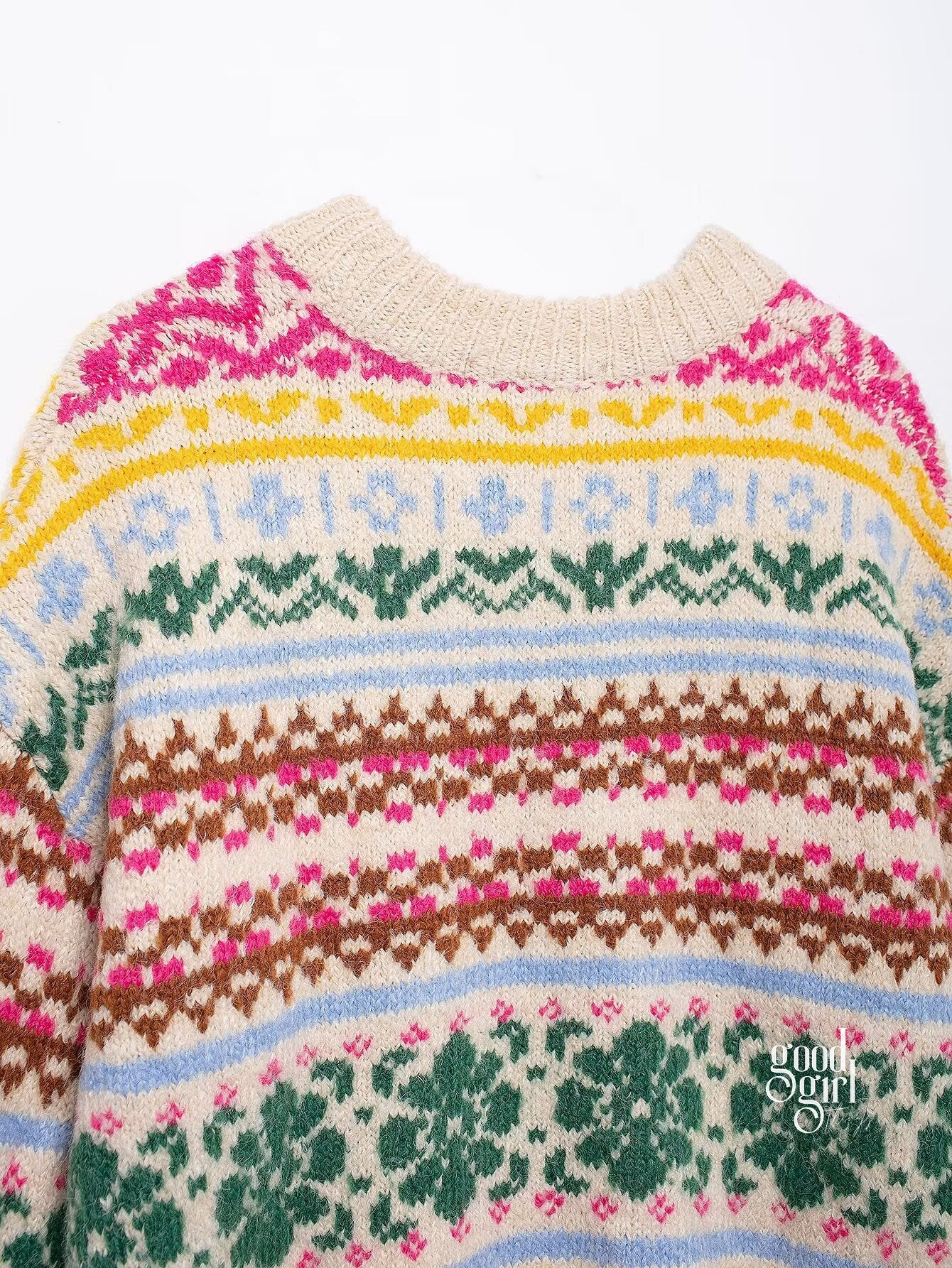 Terri Contrasting Jacquard Sweater [N1GPOXK9]