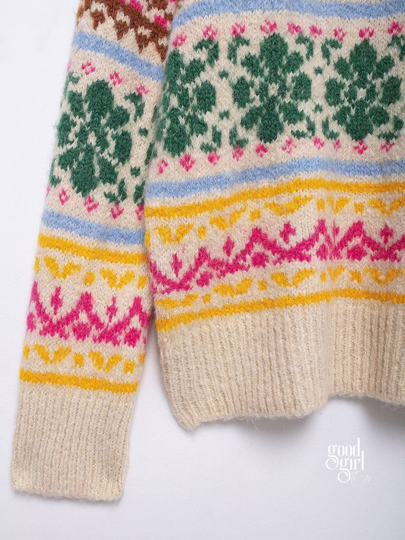 Terri Contrasting Jacquard Sweater [5HGDC24V]