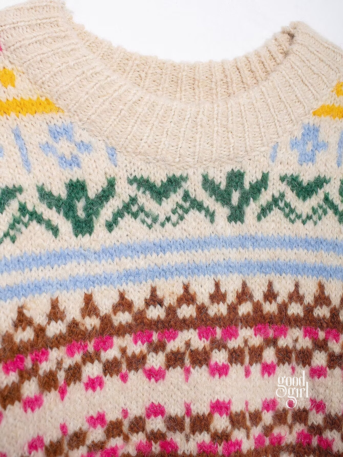 Terri Contrasting Jacquard Sweater [CW7KF6B1]