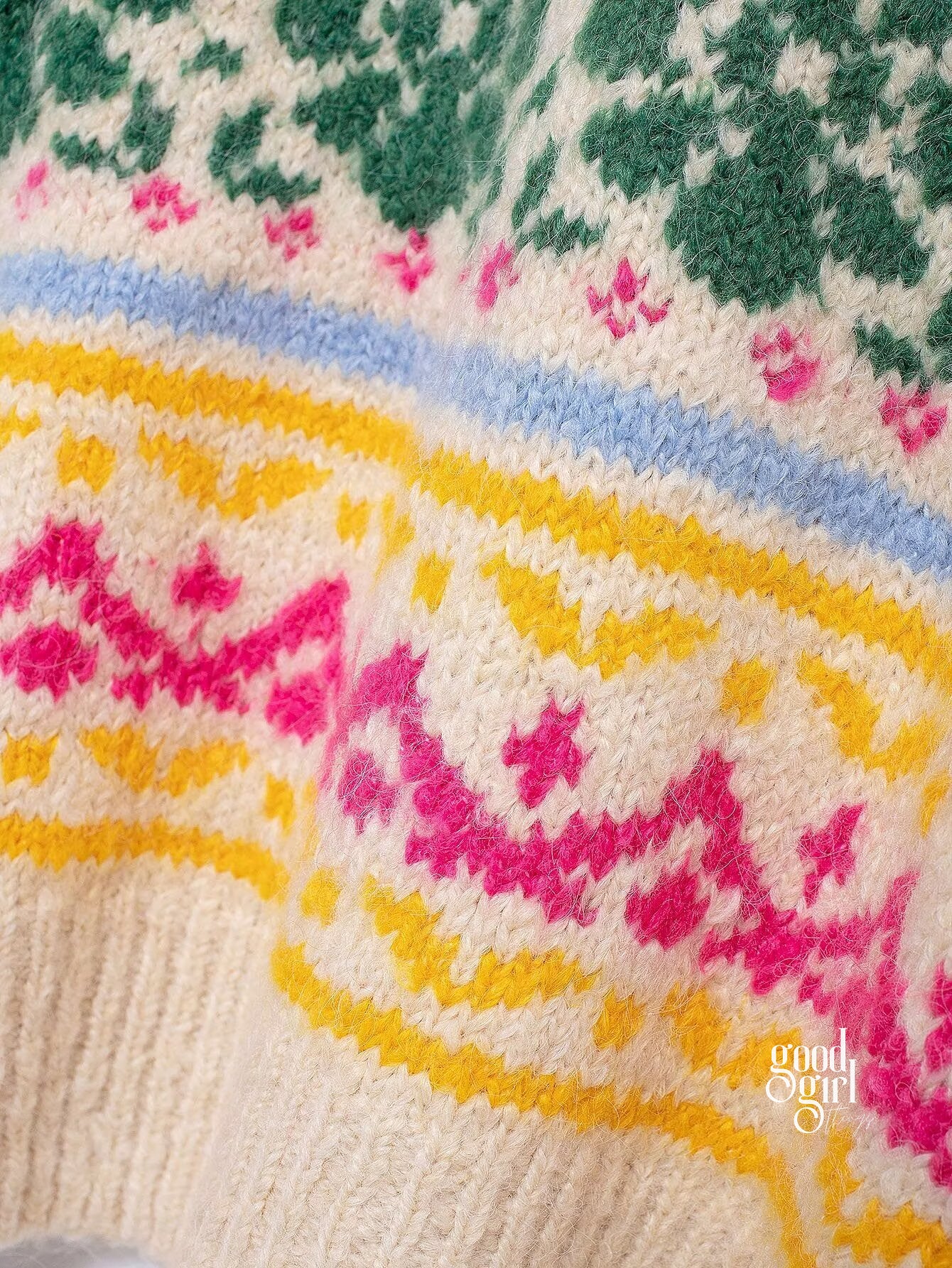 Terri Contrasting Jacquard Sweater [48MGXFZW]