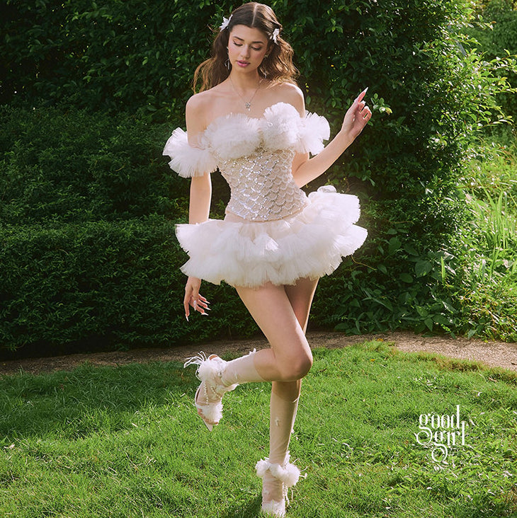 Textured Puffy Mini Skirt Set [3SFAWEMP]