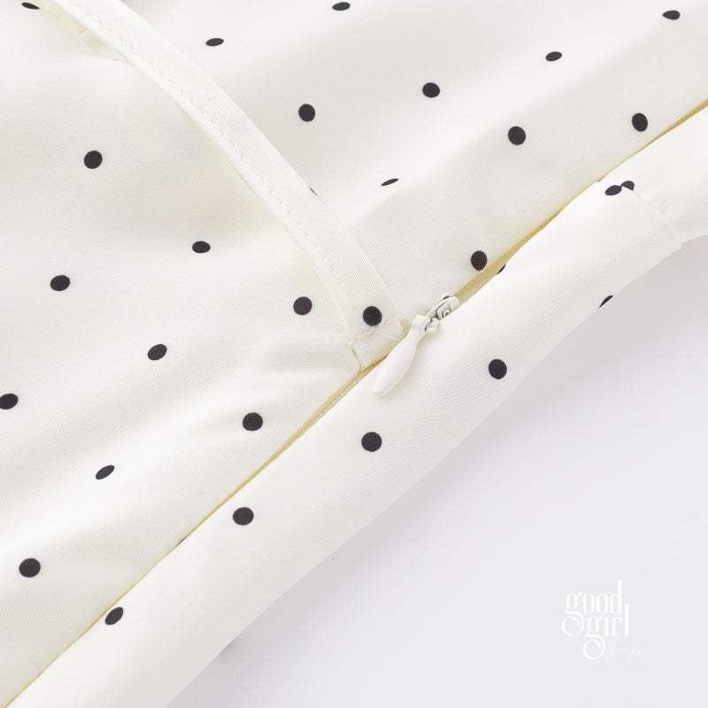 Vedika Polka Dot Puff Sleeve Midi Dress [HWHXLQE2]