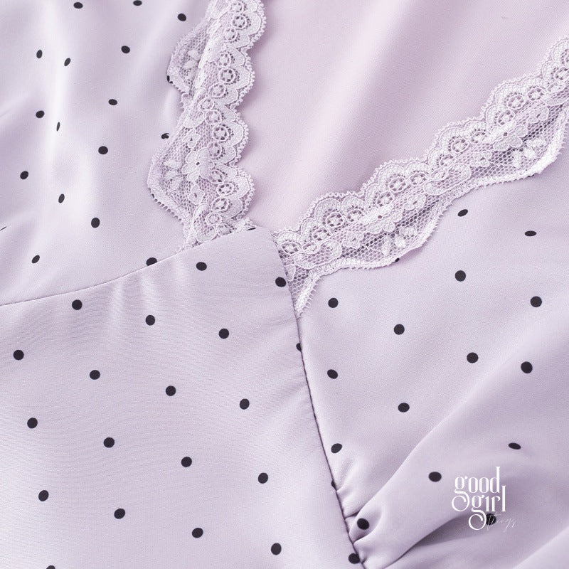 Vedika Polka Dot Puff Sleeve Midi Dress [C1592UA5]