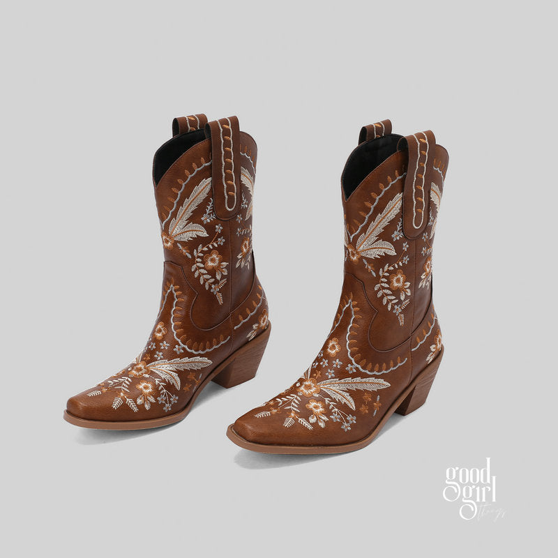 Venice Embroidered Knee-High Boots [O548ZO45]