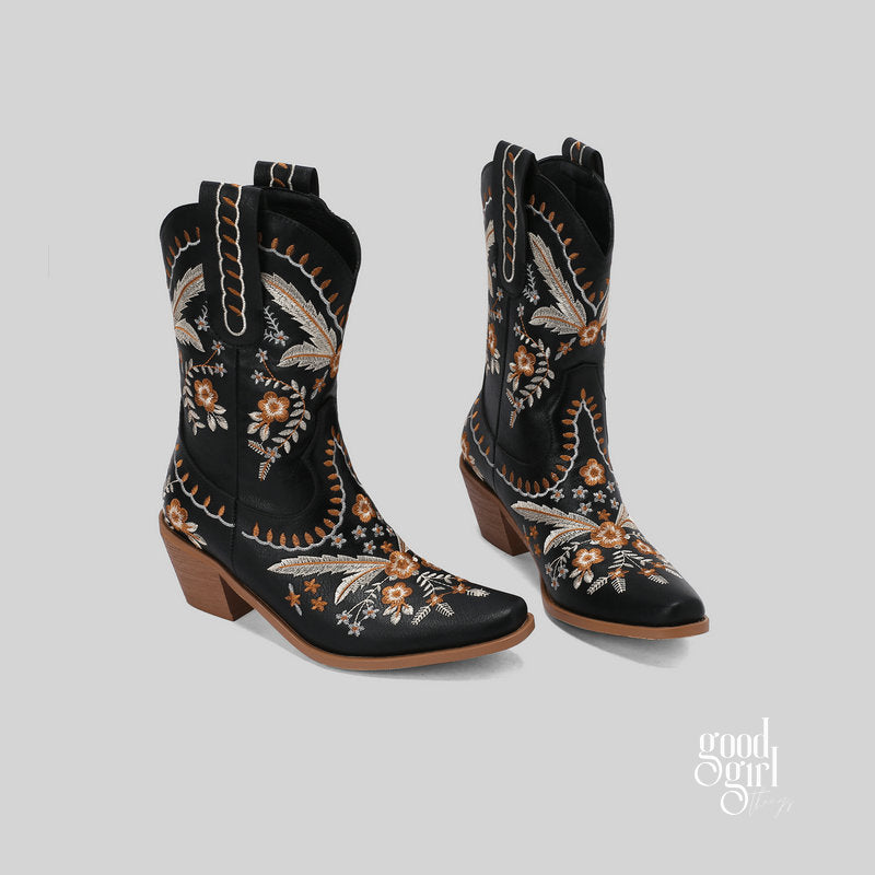 Venice Embroidered Knee-High Boots [NO147EMZ]
