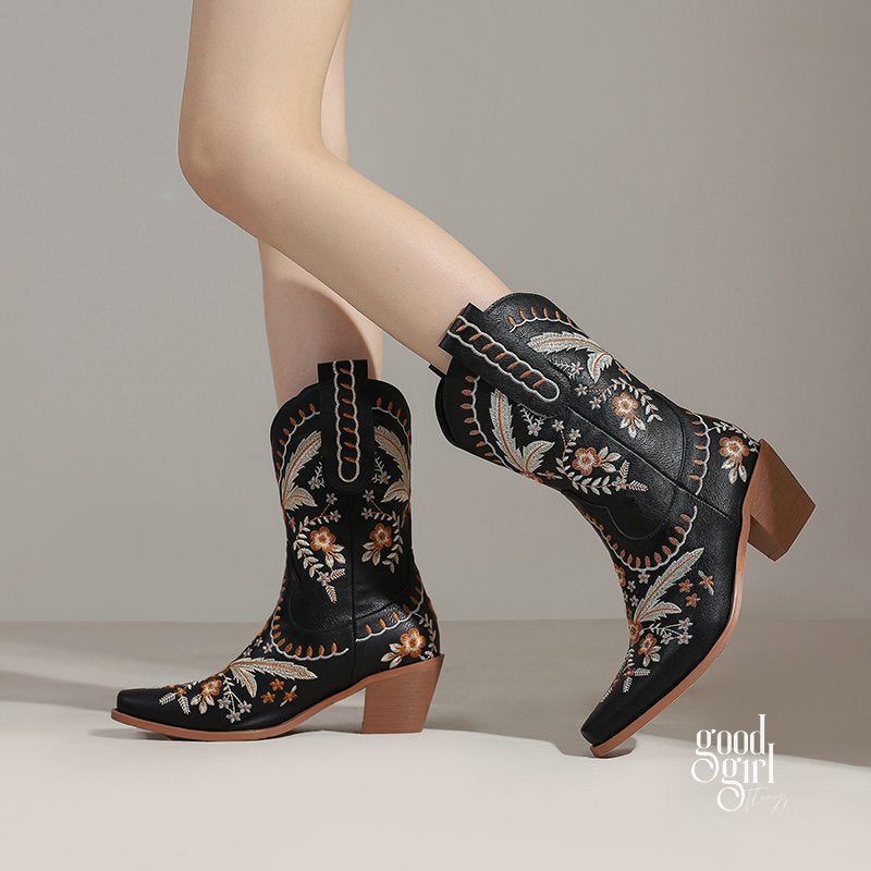 Venice Embroidered Knee-High Boots [2CZHH8YX]