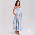 Yasmeen Blue Floral Midi Dress [U4KKQR4L]