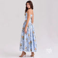 Yasmeen Blue Floral Midi Dress [5Y4QG2OA]