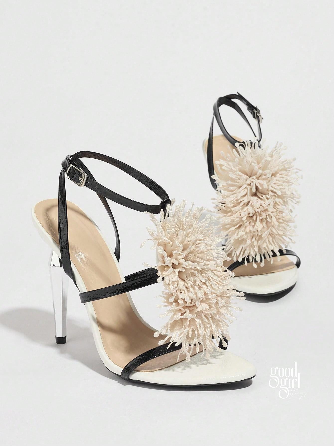 Yazmin Floral Stiletto Sandals [R1F58G8D]