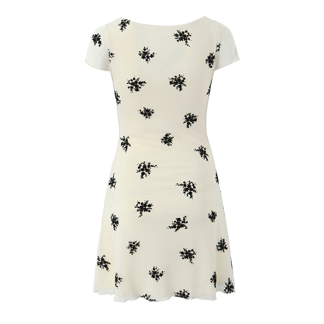 Zamzam Flocked Lace Mini Dress [R064XP5W]