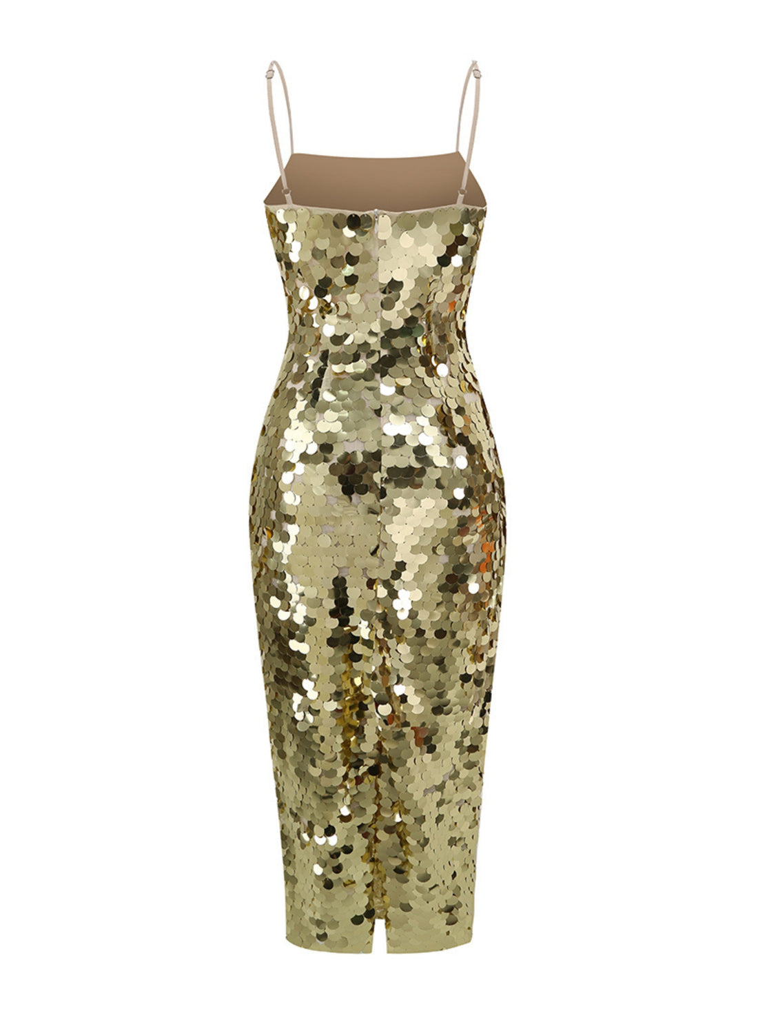 Ilsa Sequin Midi Dress in Gold