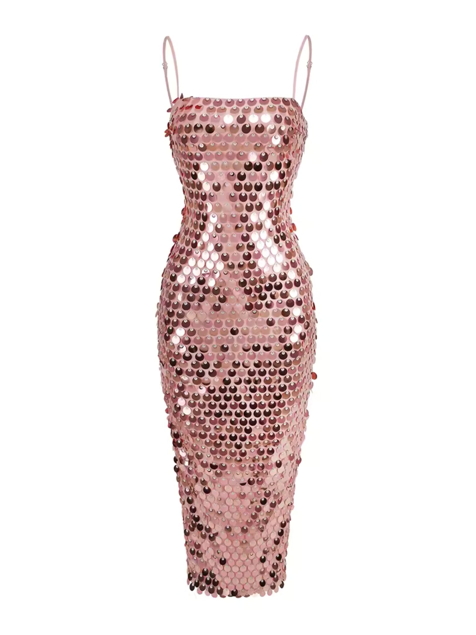 Ilsa Sequin Midi Dress in Pink