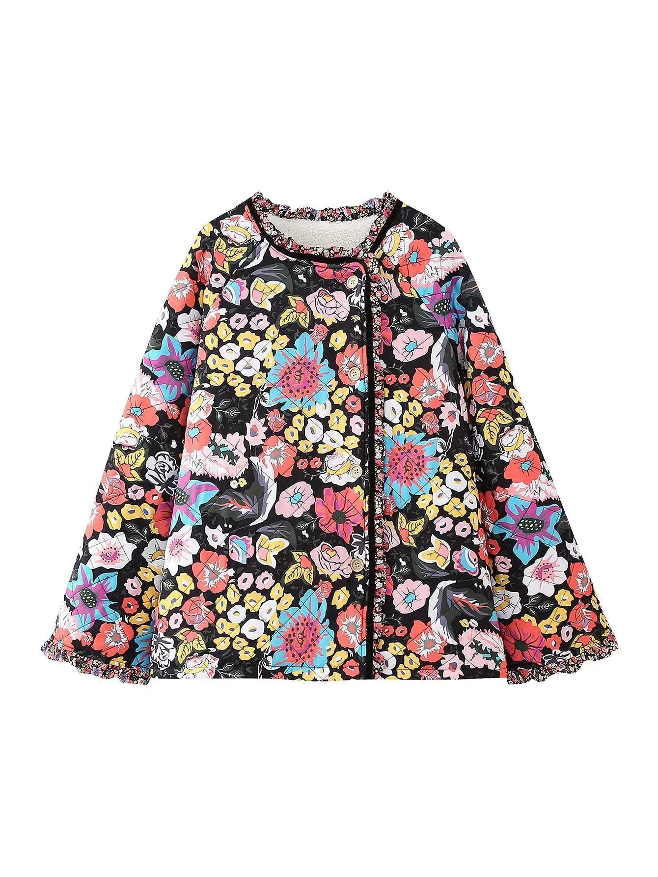 Kaylin Botanical Flare Sleeve Coat
