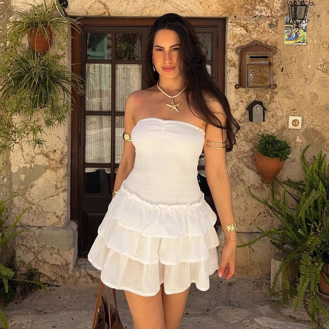 Truth Strapless Ruffled Mini Dress