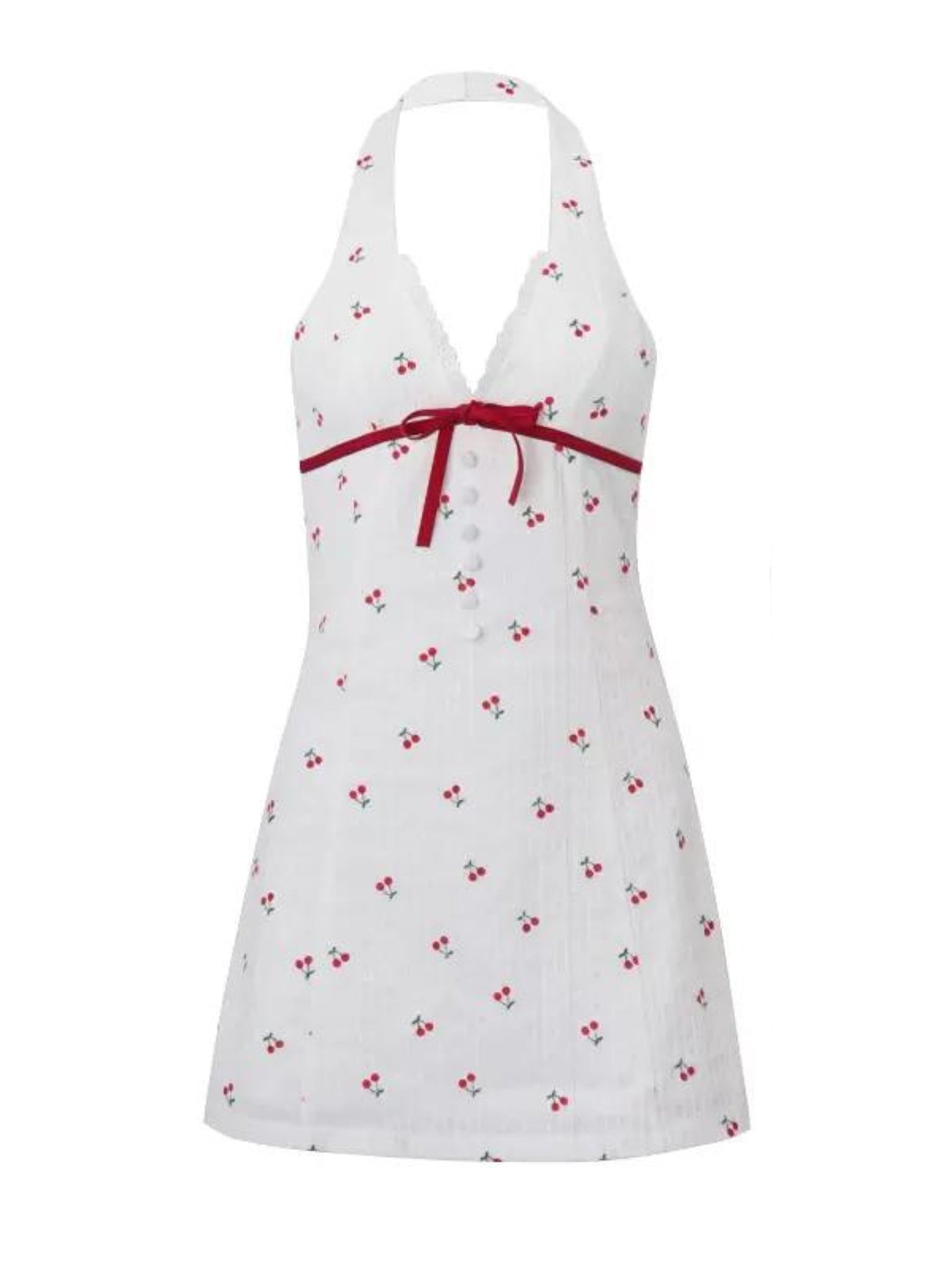 Delphine Cherry Print Mini Dress